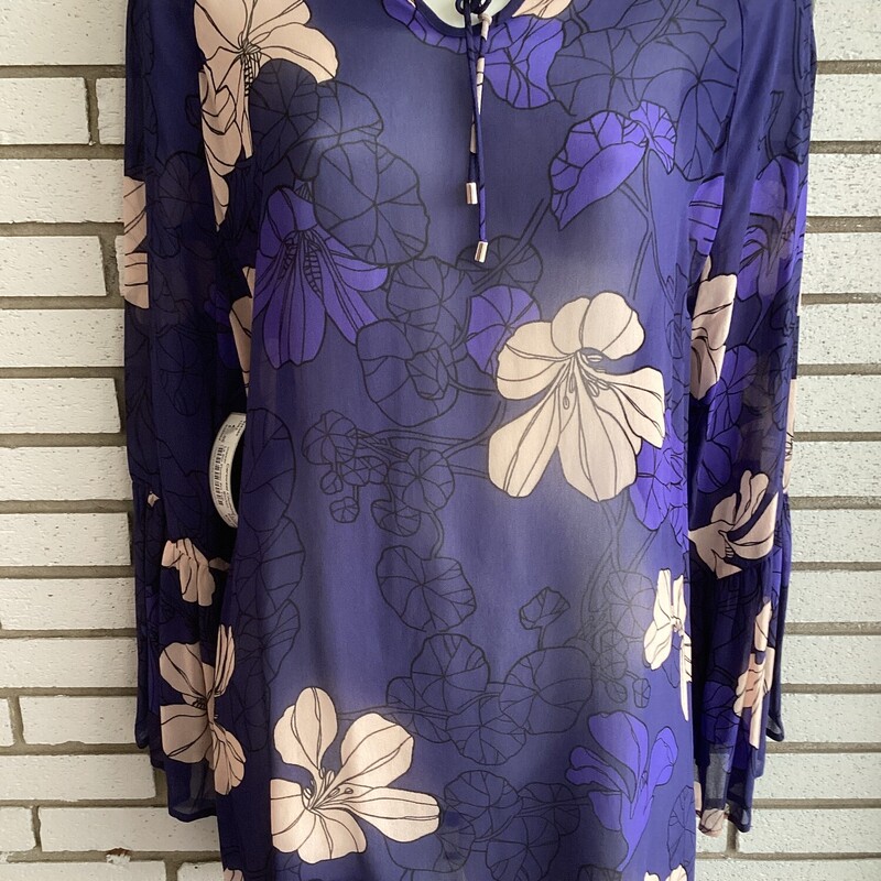 Ls Shr Flower Prt Top