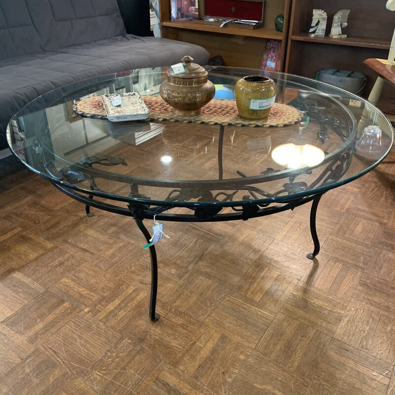 Hand Made Metal Coffee Table
 Size: 42 X19
This table was originally from Earthly Treasures in Bristol.  Heavy metal with heavy glass top.
Excellent condition. This is heavy!