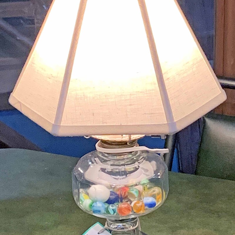 Marble Filled Electric Oil Lamp
18 In Tall.