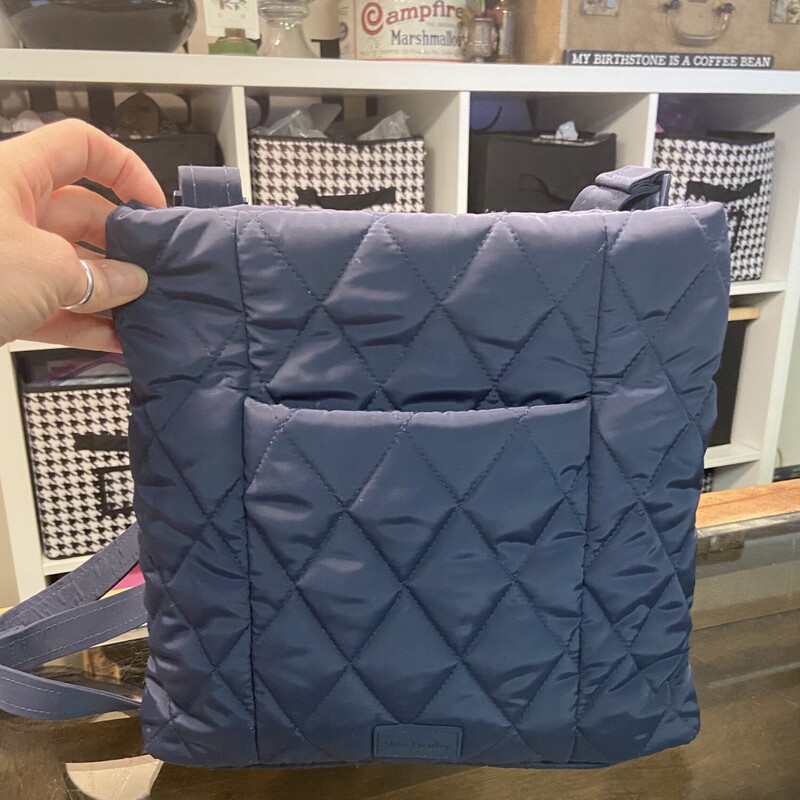 Blue Quilted Crossbody