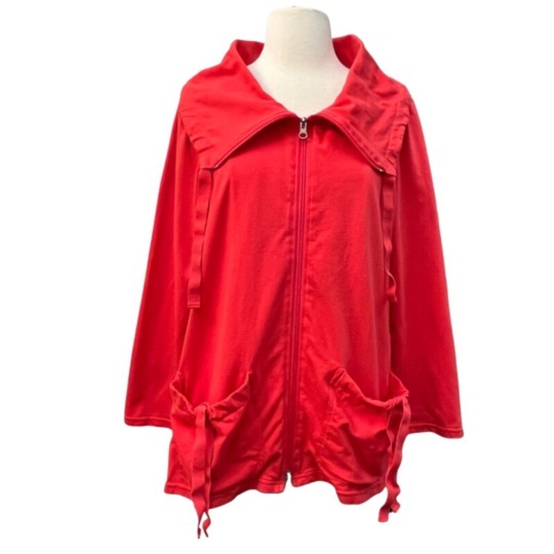 Neon Buddha Zip Jacket
Tie Detail Pockets
Coral
Size: Large