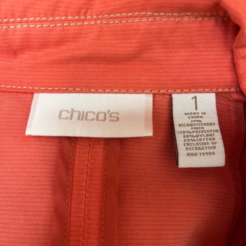 Chicos Zip Jacket
Stitching Detail
Coral
Size: Medium