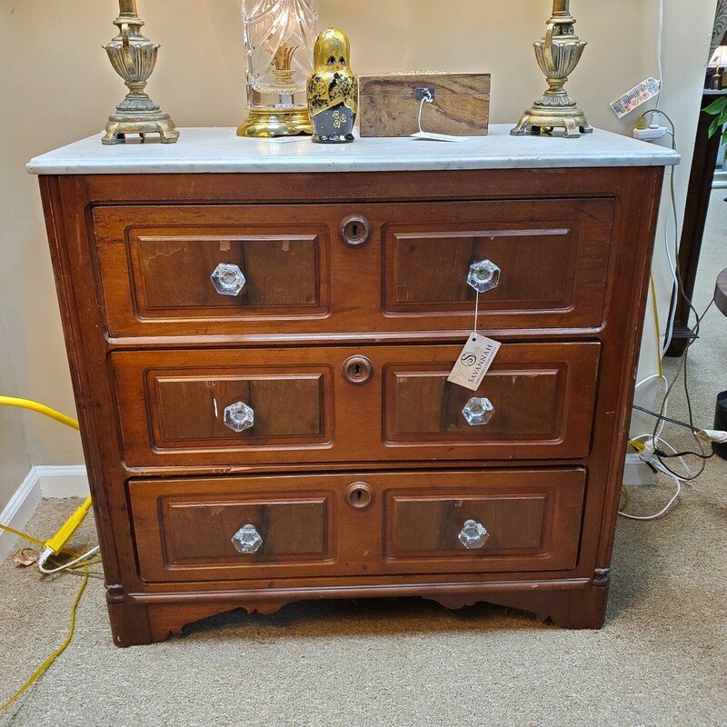 Antique Marble Top Chest
