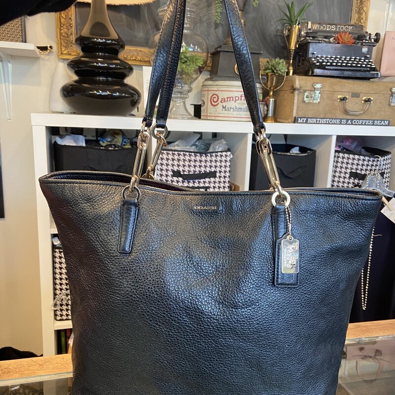Black Lther Shldr Purse