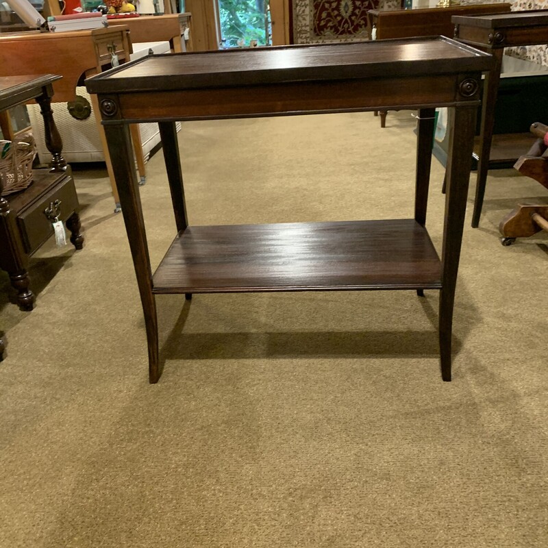 Imperial Mahogany End Table
25 x 15 x 24
Beautiful mahogony end tables with a shelf below.  There are two matching tables which are sold separately.  They are made by the Imperial Co in Grand Rapids.