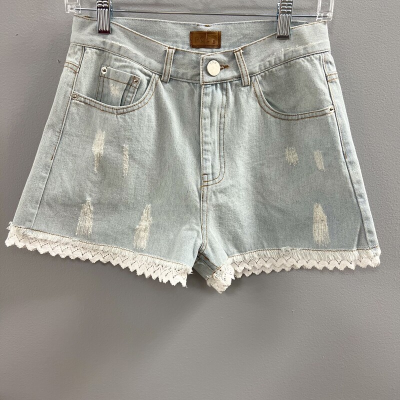 Distressed Shorts W/lace