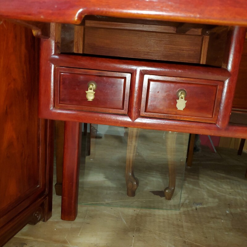 Rosewood 3 Tier Desk, Rosewood, Size: 56x27x39
Rosewood 3 Tier Desk with lower shelf with drawers and storage shelf and upper and upper tier shelf, Rosewood, Size: 56x27x39