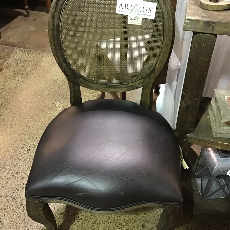 Leather Seat Accent Chair