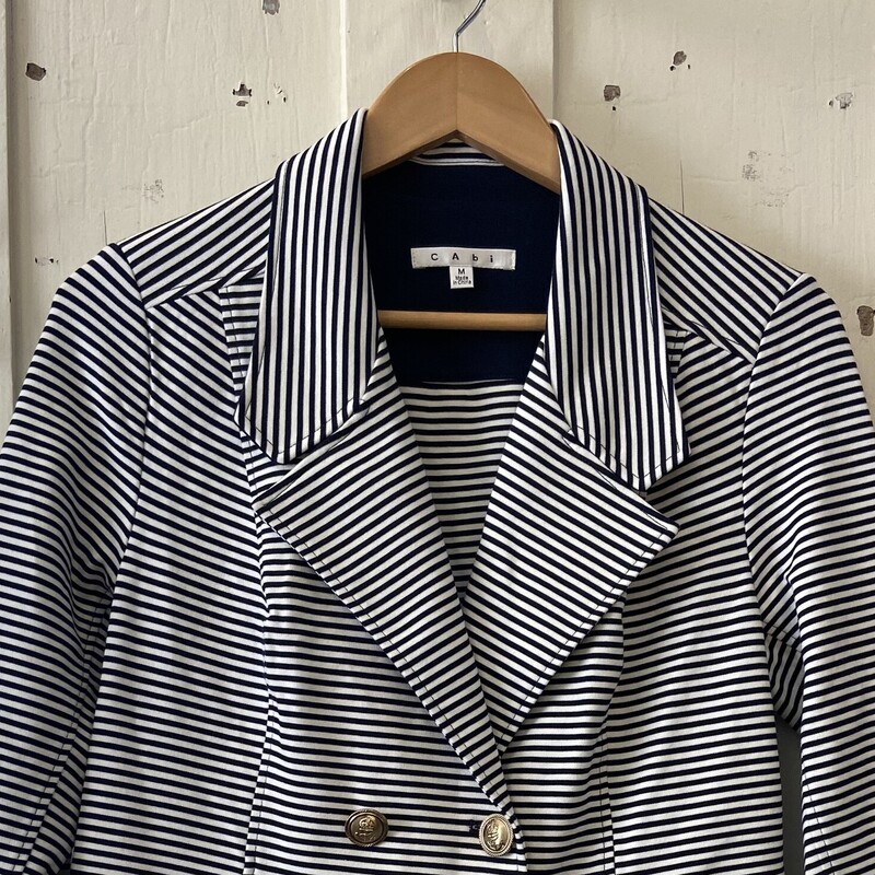 Wht/nvy Stripe Blazer