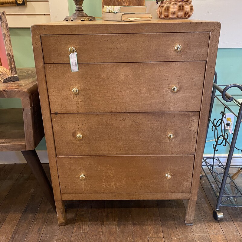 Simmons Faux Wood Metal Dresser
4 Drawers, Top Drawer is Divided
43 Inches High, 30 Inches Wide, 17 Inches Deep