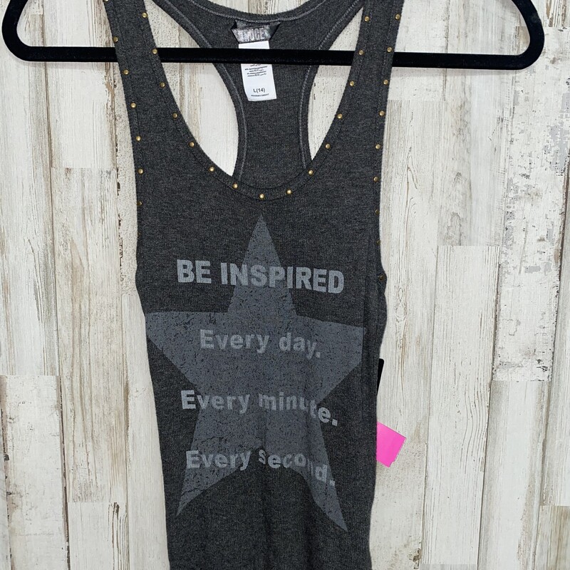 14 Grey Be Inspired Tank, Grey, Size: Girl 10 Up