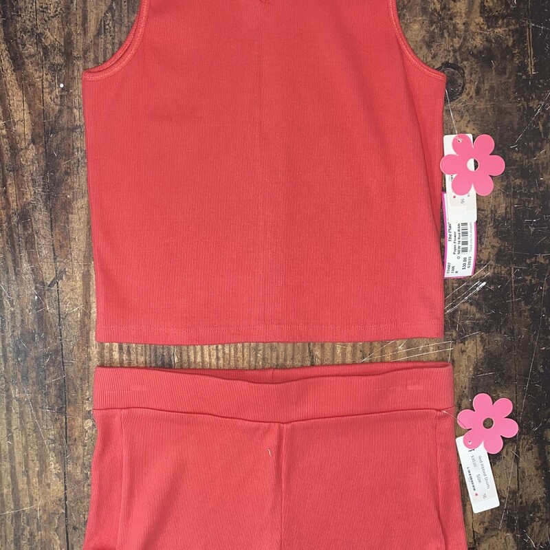 NEW 16 Red Ribbed 2pc Set, Red, Size: Girl 10 Up