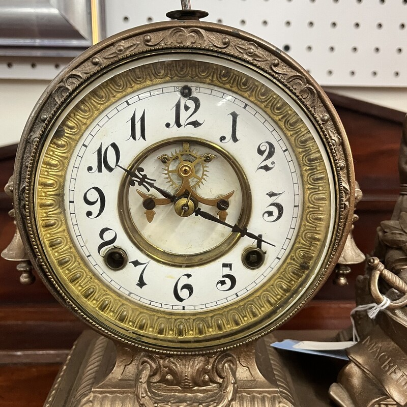 Bronze Mantle Clock, None, Size: Misc