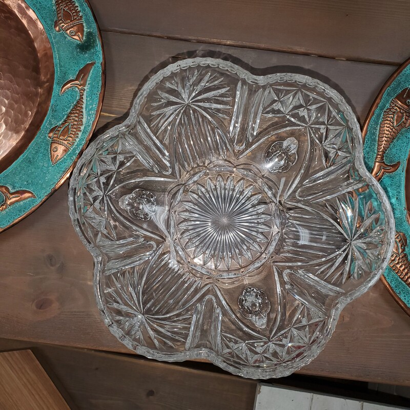 3 Footed Crystal Serving