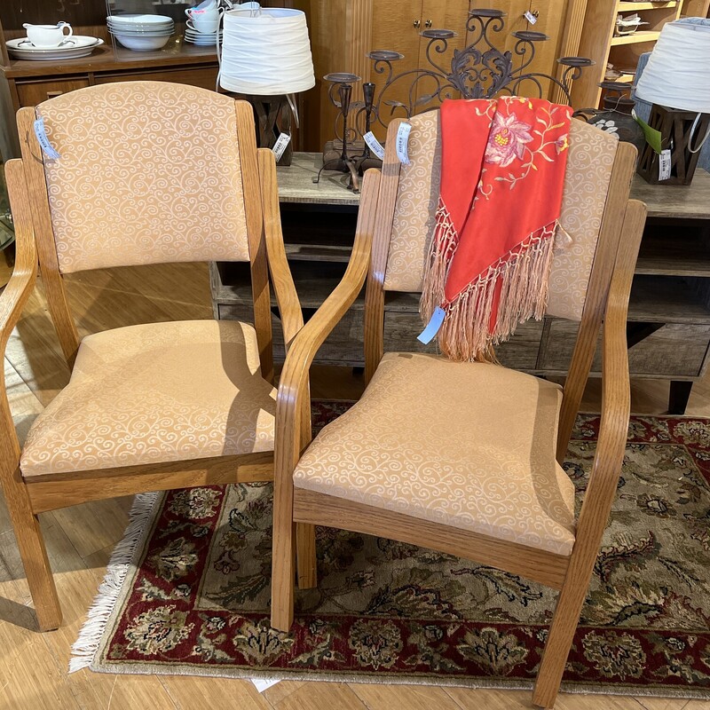 Gold Fabric, Chair,
Size: 22x21x37

Second one available item #7226