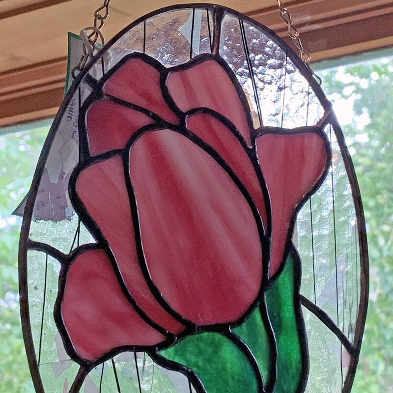 Rose Stained Glass Hanger