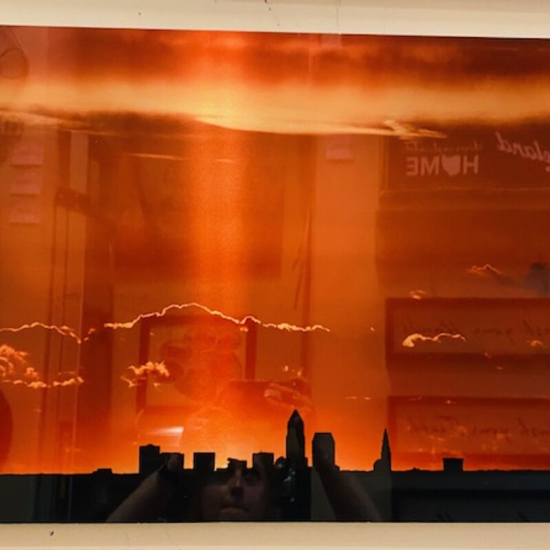 Cleveland Metal Skyline
Orange and Black
 Size: 30x20H