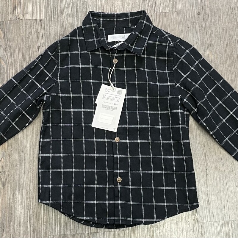 Zara Brushed Cotton LS, Black, Size: 3-4Y
NEW WIth Tag
