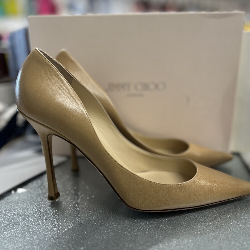 Leather Heels, Beige, Size: 41.5 FIt like a 9.5 in Excellent preloved condition!