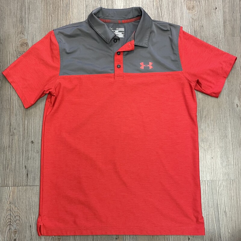 Under Armour Golf Shirt, Red/Grey, Size: 14Y
Actual Size: Youth XL