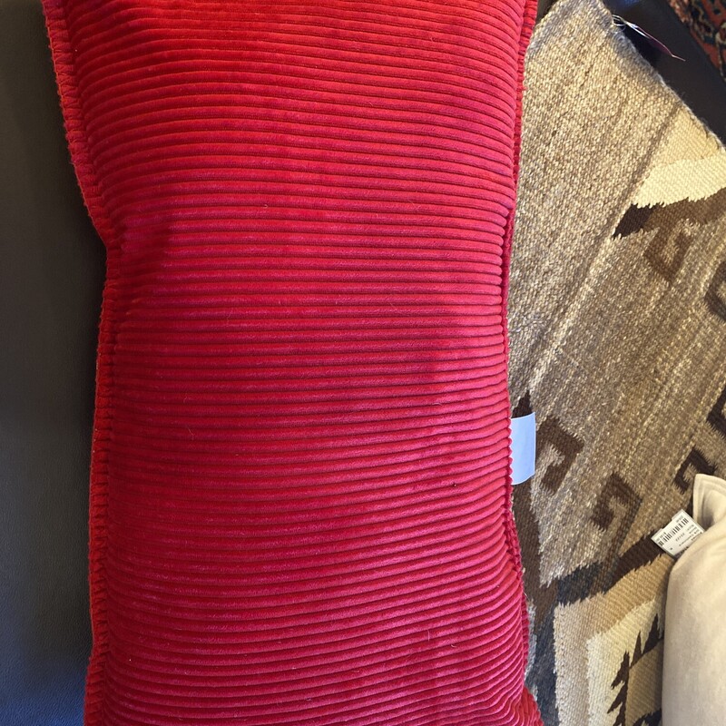 Red Corduroy Pillow

23Lx12W