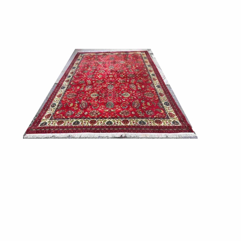 Acylic Persian Rug, Red AsIs, Size: 9 X 11.6