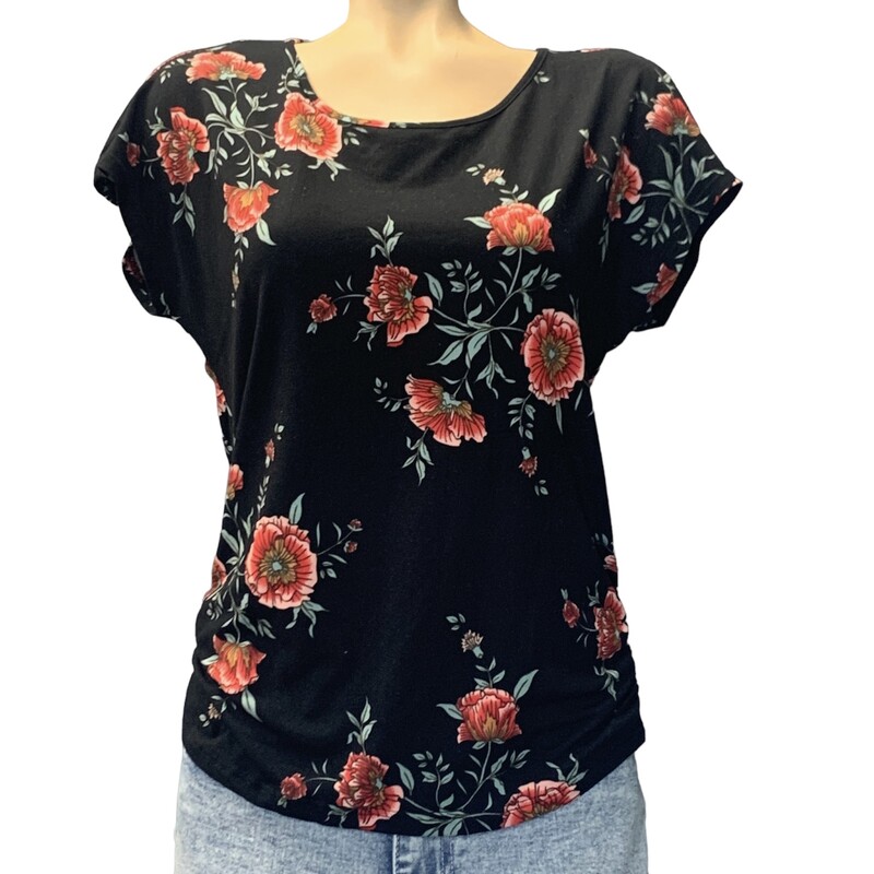 Gypsy Sky Floral, Blk/red, Size: S