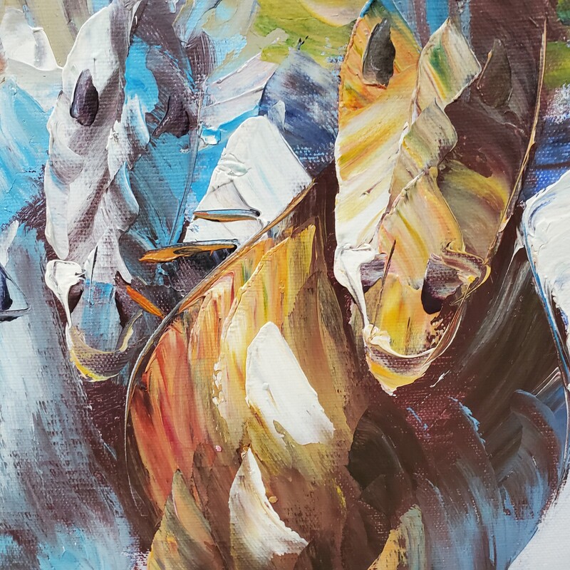Horse Racing Oil A Veccio, Blues, Size: 30x26
Horse Racing Palette Knife Oil Signed Original Blues, Size: 30x26 Signed