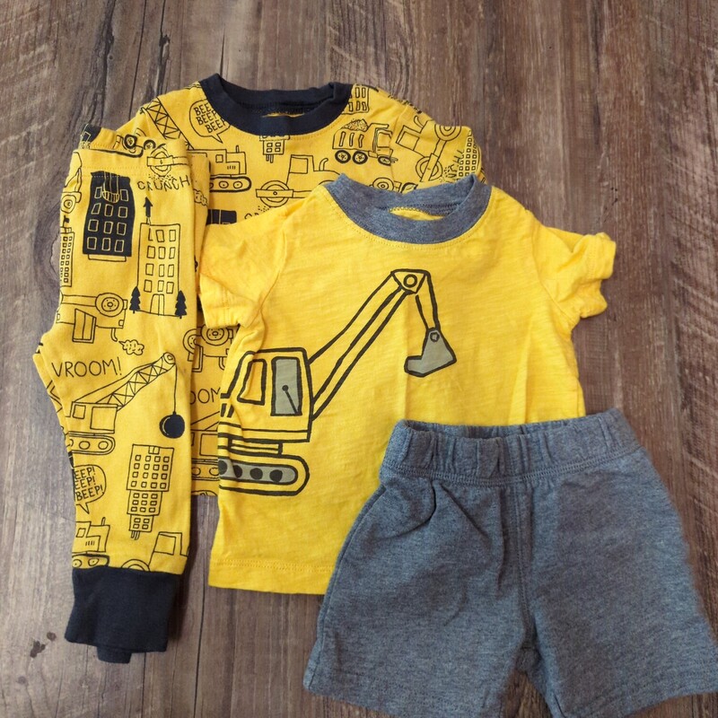 Carters 4pc Short PJ Set, Yellow, Size: Baby 6m
