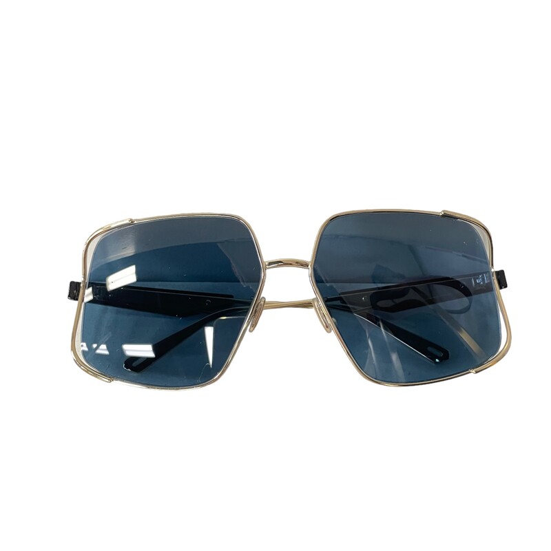 Dior Gold Square Blue Sunglasses