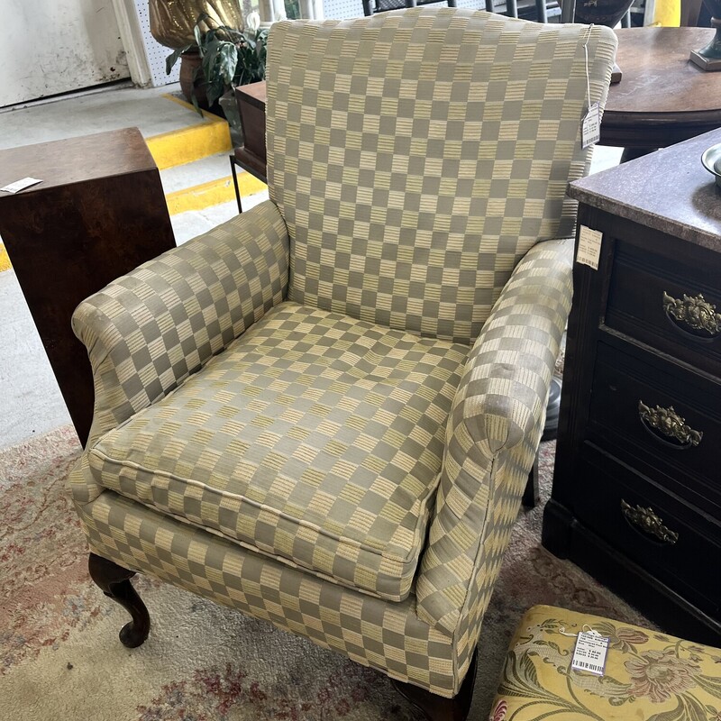 Upholstered Checker Chair, None, Size: Misc