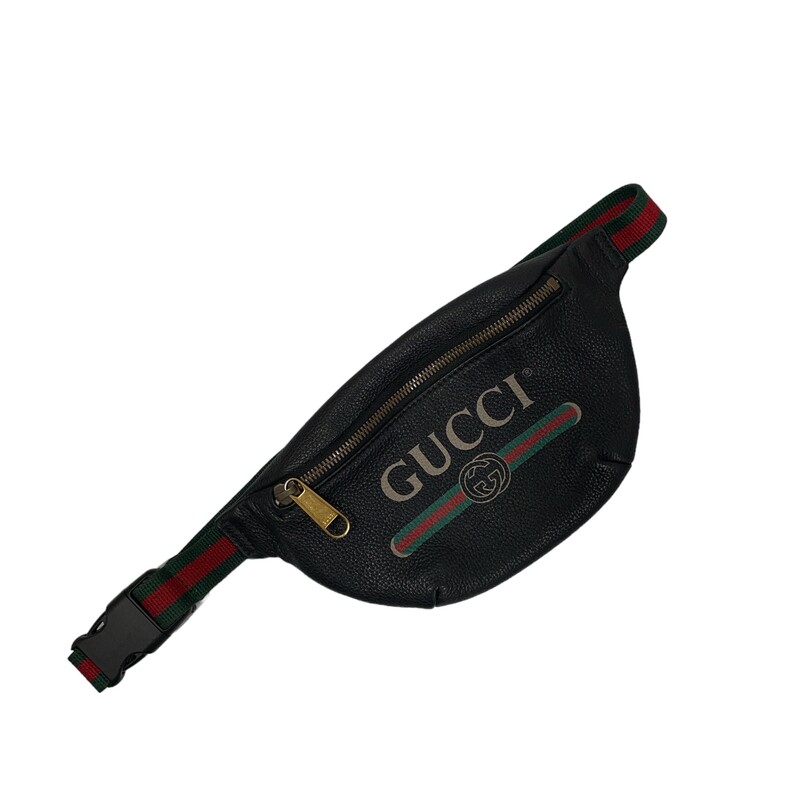 Gucci Logo Fanny Pack, Black, Size: Small