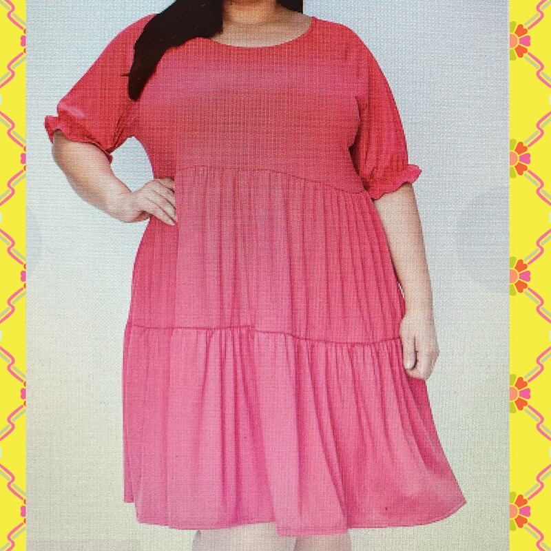 New! Boutique!
American Curvy ruffle dress
Deep Coral
polyester/spandex