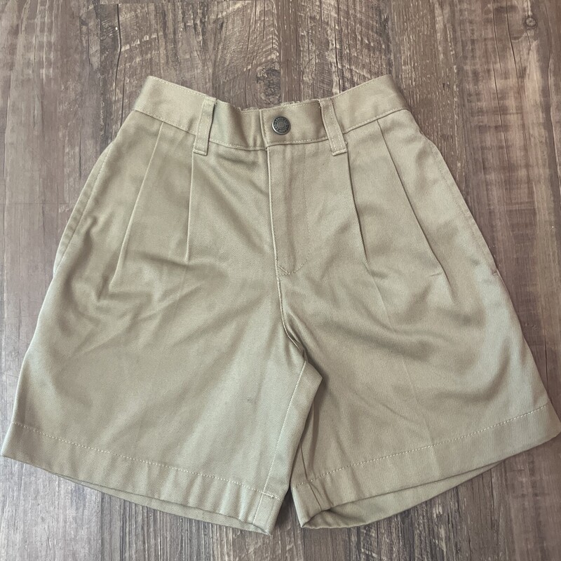 Lands End Pleated Shorts, Tan, Size: Toddler 4t