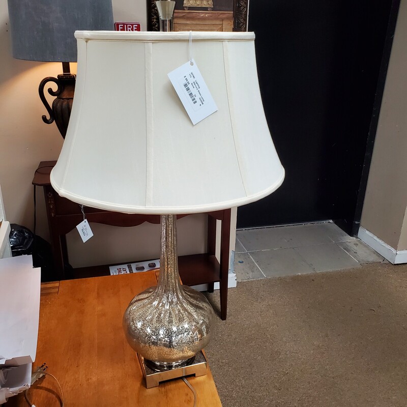 Mercury Glass Lamp, Size: 33