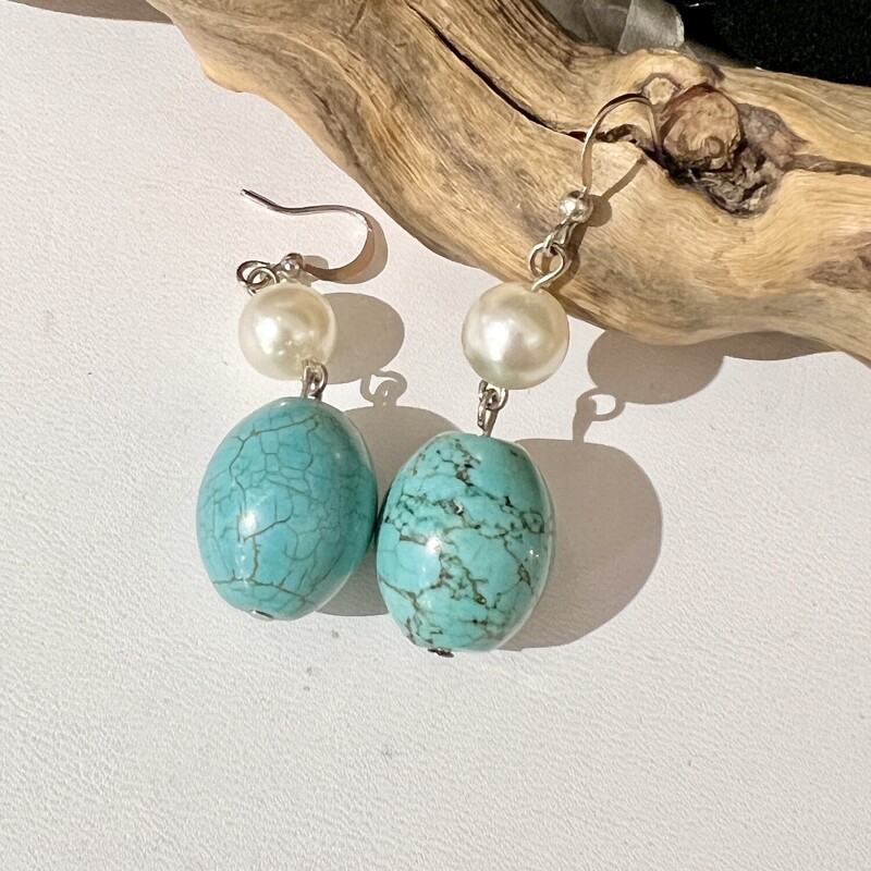 Chicos blue stone earrings