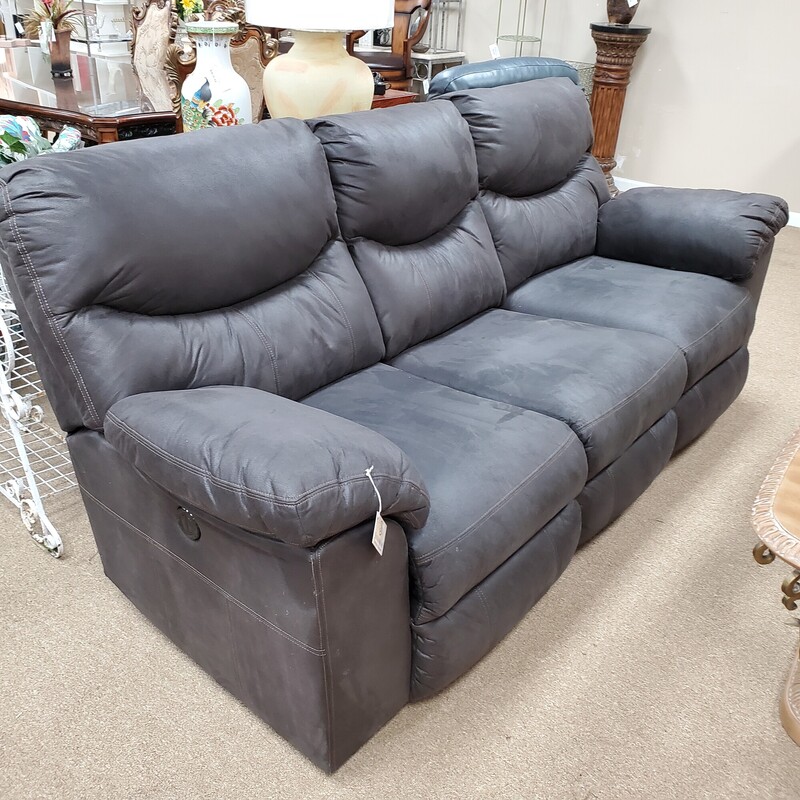 Dual Elec. Recline Sofa, Dr Brn, Size: 7ft