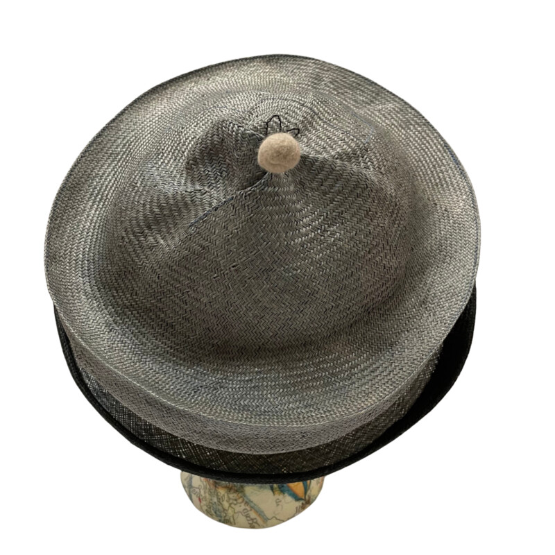 Viat Studio Hat<br />
These fun, functional, and packable sun hats are custom-designed and handmade in Seattle from the finest imported woven straw<br />
Each Viat hat is individually sculpted, stitched, and hand-dyed.<br />
Gray