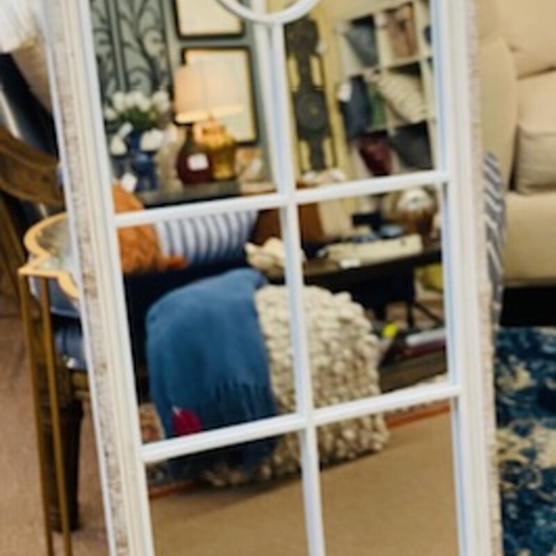 Wood Windowpane Arch Mirror
White Silver Brown Size: 17 x 50H
Matching mirror sold separately
Slightly larger one retails: $287.99