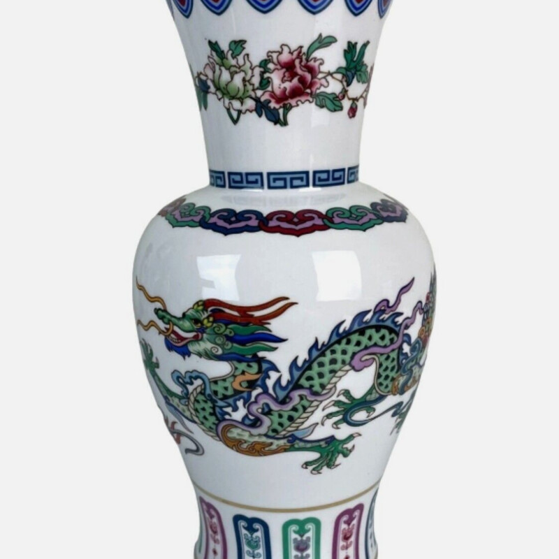 The Dance Of the Celestial Dragon Vase
White Blue Pink Green Size: 6 x 10.5H