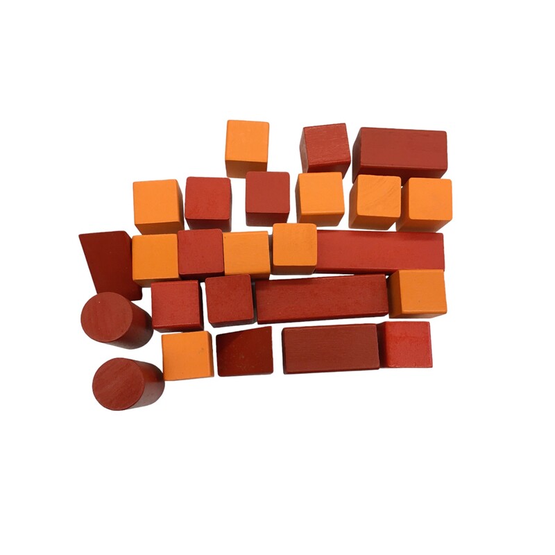 25pc Wooden Blocks (Red/