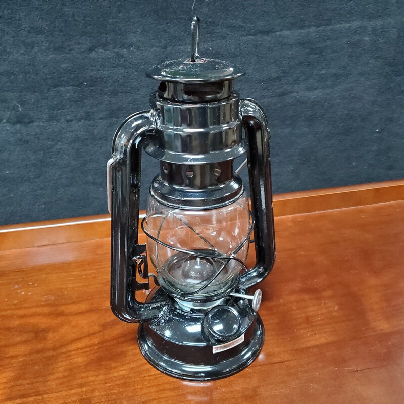 Metal + Glass Lantern, Black, Size: 10