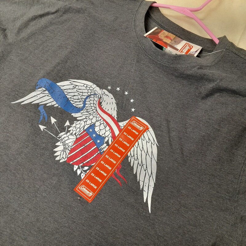 New With Tag  SS Coleman Patriotic, Gray, Size: 2xl