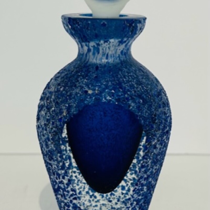 Mottled Textured Perfume Bottle
Blue Clear Size: 3 x 5.5H