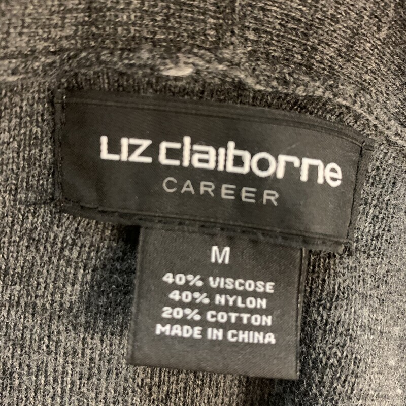 Liz Claiborne Career Cardigan, Charcoal, Size: Medium