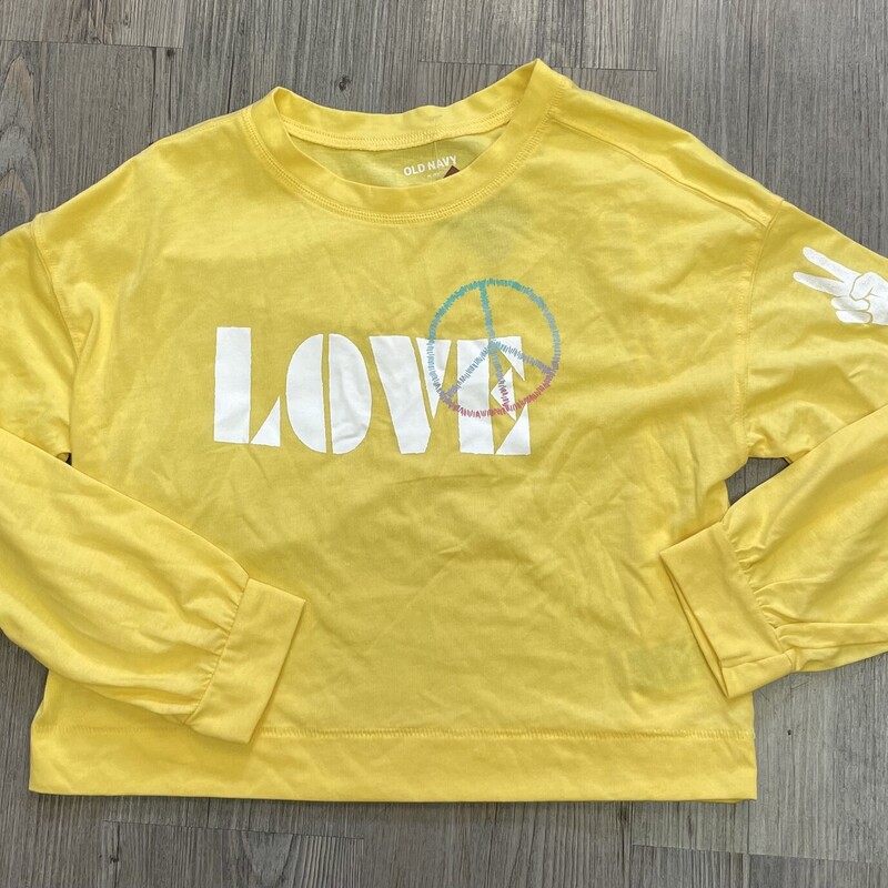 Old Navy LS Cropped Tee, Yellow, Size: 8Y