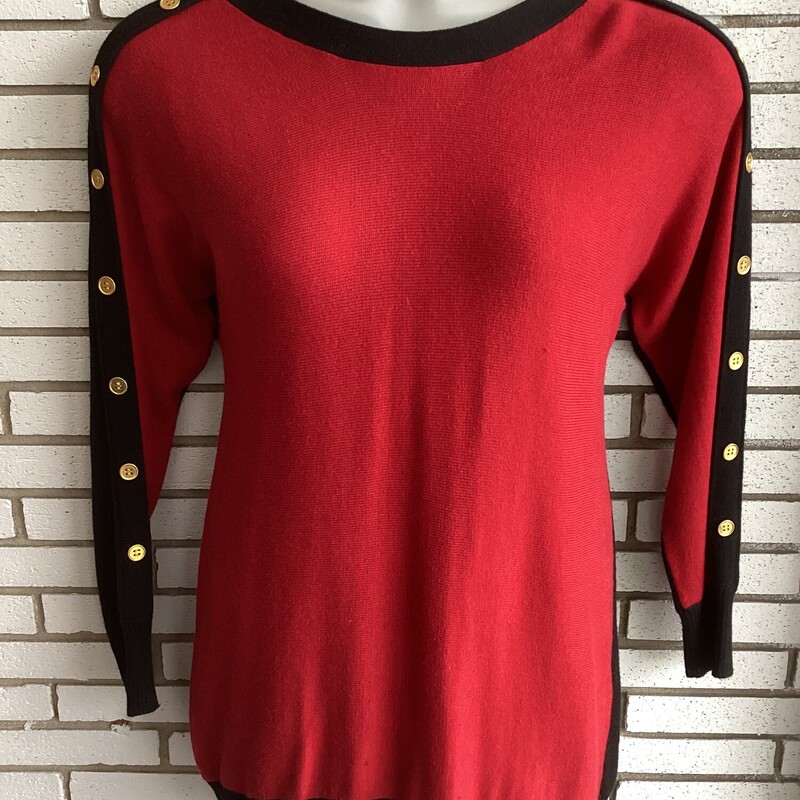 L/s Sweater W Gold Button