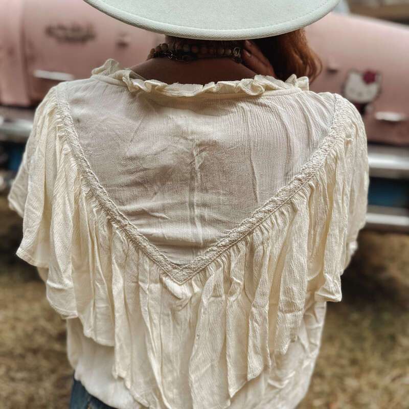This elegant top can go with jeans for a more casual look, or you can dress it up with a flowy maxi skirt! Either way, this piece is so unique!
