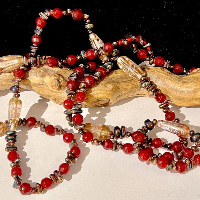Red Glass bead necklace