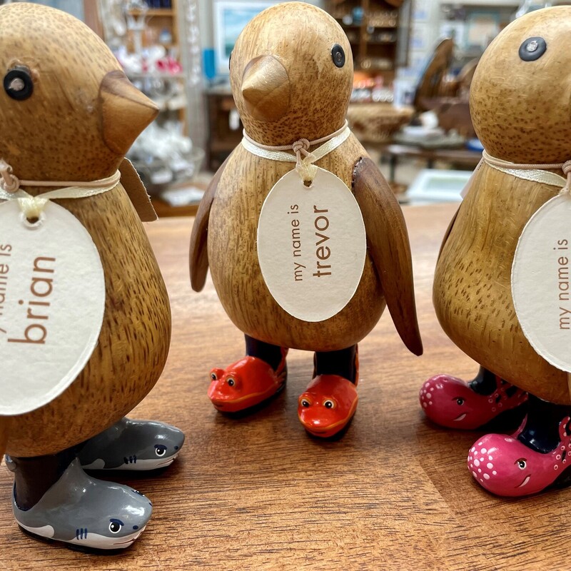 Summertime Penquin,<br />
<br />
Carved Bamboo root and handpainted in the UK.<br />
<br />
These adorale young penguins love the beach!  Each has a different name.  Select your peguin by the boots.